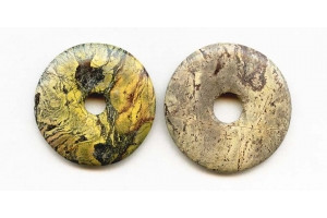 Yellow Chinese Turquoise 35-40mm Donut Pie