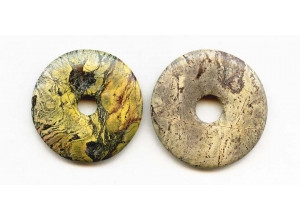 Yellow Chinese Turquoise 35-40mm Donut Pie