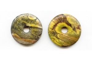 Yellow Turquoise 35-40mm Donut Pie