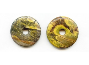 Yellow Turquoise 35-40mm Donut Pie