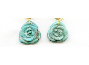 Chinese Turquoise 24-26x Flower Pendant