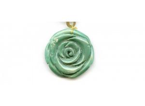 Chinese Turquoise 34x35 Flower Pendant