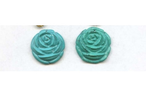 Chinese Turquoise 25x Flower Pendant