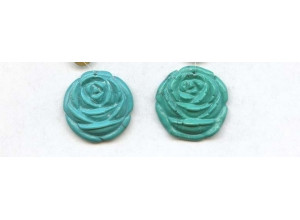 Chinese Turquoise 25x Flower Pendant