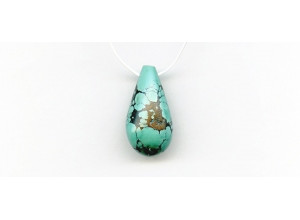 Chinese Turquoise 30x16 Teardrop Pendant