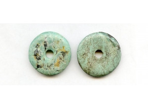 Chinese Turquoise 28-30mm Donut Pie