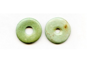 Chinese Turquoise 30mm Donut Pie