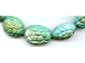 Chinese Turquoise 16-23x Carved Pebble