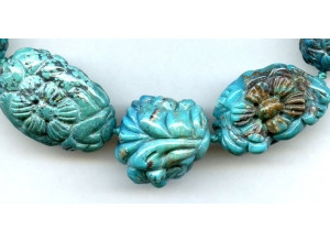 Chinese Turquoise 15-25x Carved Pebble