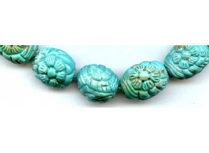 Chinese Turquoise 17-19x Carved Nugget