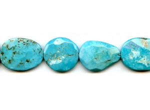 Chinese Turquoise 20x Faceted Flat Oval