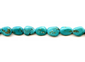 Chinese Turquoise 10-13x Flat Pebble