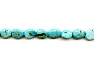 Chinese Turquoise 10-12x Flat Pebble