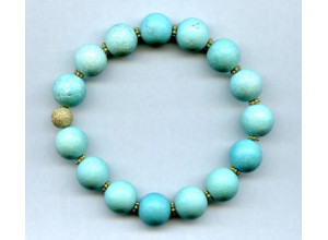 Matte Chinese Turquoise 12mm Ball Bracelet