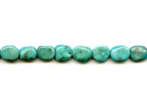 Chinese Turquoise 10-12x Flat Pebble