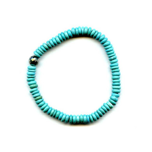 112-3098 Chinese Turquoise <br>6mm Rondelle Bracelet