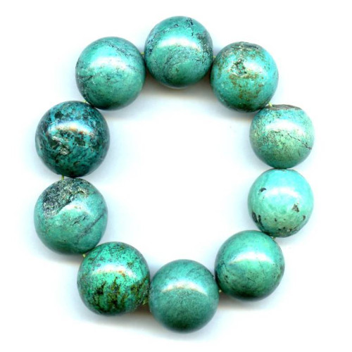 112-3112 Chinese Turquoise <br>19-22mm Round Bracelet