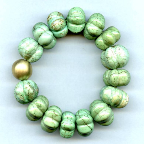 112-3113 Chinese Turquoise <br>20mm Carved Bracelet