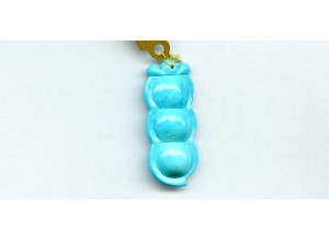 Sleeping  Beauty Turquoise 38x16 Carved Pendant