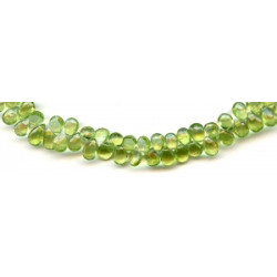 Peridot 6-9x Faceted Flat Pear Briolette