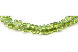 Peridot 6-9x Faceted Flat Pear Briolette