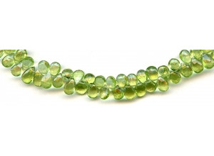 Peridot 6-9x Faceted Flat Pear Briolette