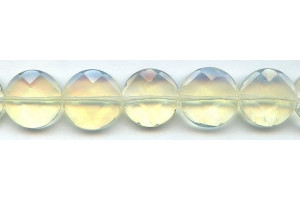 Yellow Opalite 20mm Faceted Coin