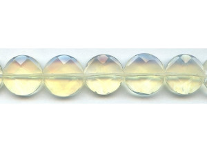 Yellow Opalite 20mm Faceted Coin