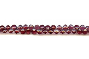 Garnet 5-6x Faceted Diamond Briolette