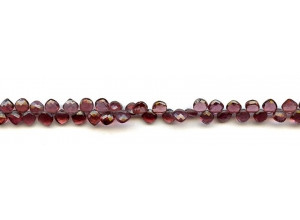 Garnet 4-5x Faceted Diamond Briolette