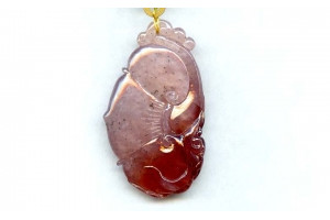 Garnet 54x30 Carved Pendant