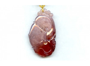 Garnet 54x30 Carved Pendant