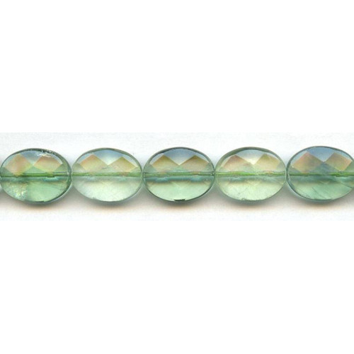 118-1061 Green Fluorite <br>15x20 Faceted Flat Oval