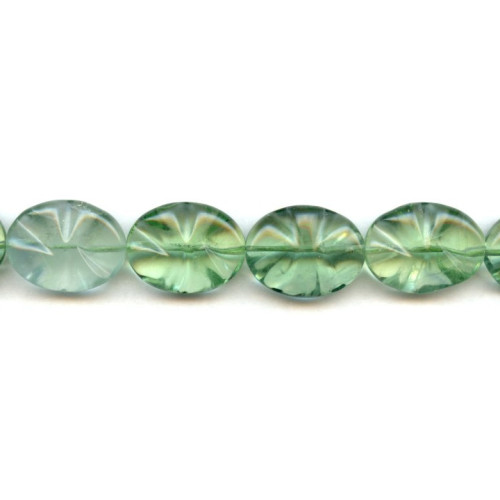 118-1063 Green Fluorite <br>18x25 Waved Flat Oval