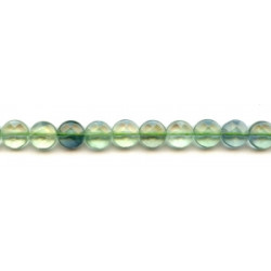 Green Fluorite 10mm Faceted Coin