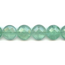 Green Fluorite 23mm Faceted Coin