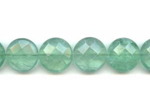 Green Fluorite 23mm Faceted Coin