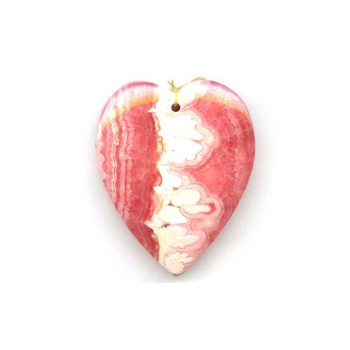 L3359-001H Rhodochrosite <br>55x46 Heart Pendant