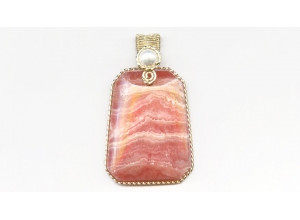 Rhodochrosite 50x30 Wired Pendant