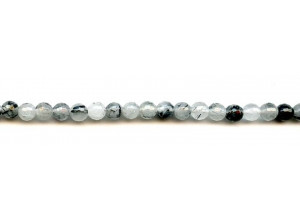 Tourmalinated Quartz 6mm Faceted Round