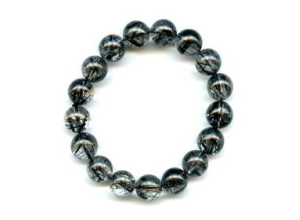 Tourmalinated Quartz 11.5mm Round Bracelet