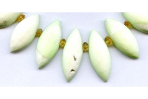 Matte Lemon Chrysoprase 20-37x Marquise Drop