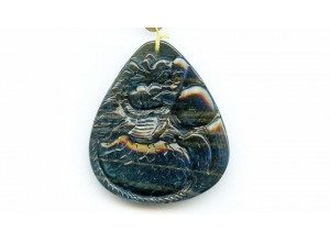 Labradorite 48x44 Carved Pendant