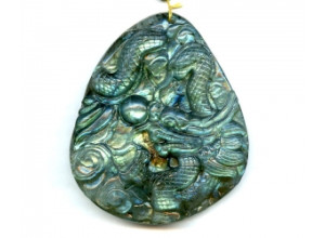 Labradorite 65x74 Carved Pendant