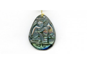 Labradorite 40x31 Carved Pendant