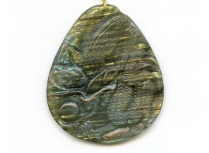 Labradorite 70x60 Carved Pendant