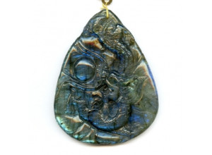 Labradorite 80x65 Carved Pendant