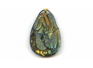 Labradorite 50x35 Carved Pendant