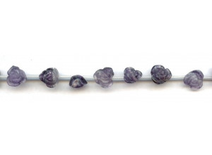 Fluorite 10mm Carved Rose