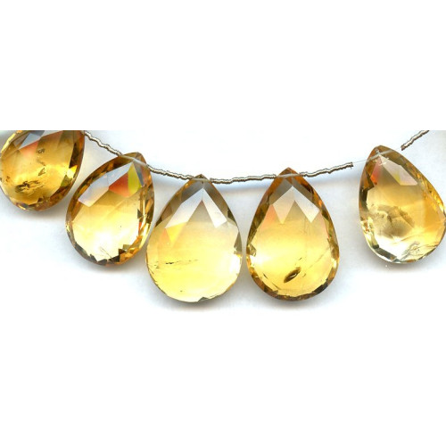 126-1842 Citrine <br>26-30x Faceted Flat Pear Briolette